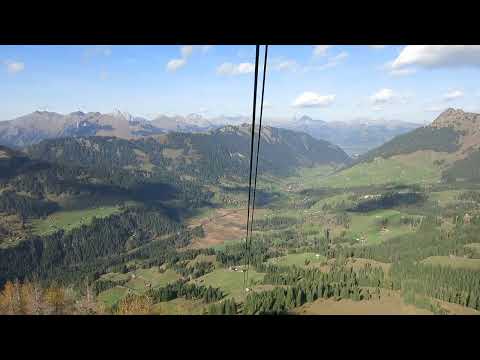 Lauenen - Stierentungel Luftseilbahn Talfahrt 2022 Seilbahn téléphérique cable car