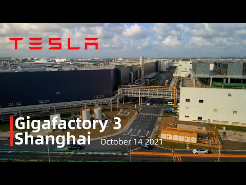 (October 14 2021)Tesla Gigafactory 3 Shanghai 4K Video