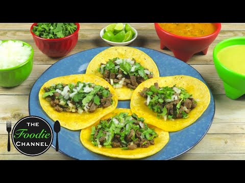 How To Make Bistec Tacos | Como Hacer Tacos de Bistec | Make Mexican Tacos | The Foodie Channel