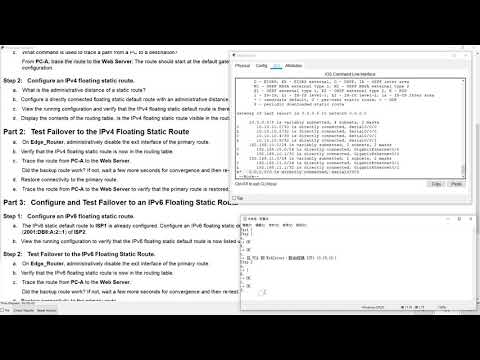 15-練習：2.2.5.5 Packet Tracer - Configuring Floating Static Routes