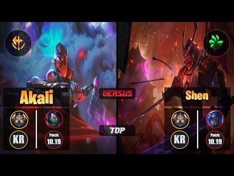 Challenger AKALI [Conqueror] (Top) VS  SHEN - Challenger KR Patch 10.19