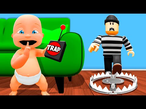 Baby Uses TRAPS To CATCH ROBBER!