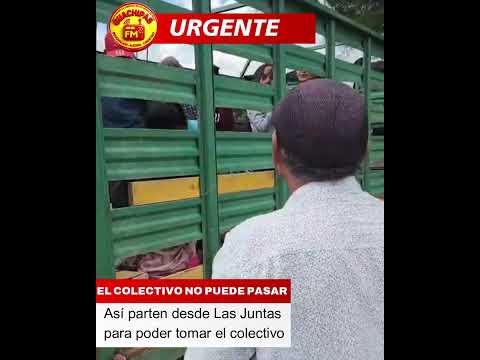 Así parten los pasajeros desde Las Juntas para poder tomar el colectivo a causa de los ríos crecidos