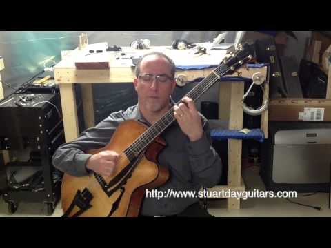 Ken Karsh - Demonstrating arch top guitar handcrafted by Stuart Day.