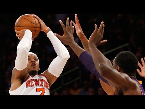 NBA 2k16 Kristaps Porzingis & Carmelo Anthony Highlights vs Lakers 2015.11.08