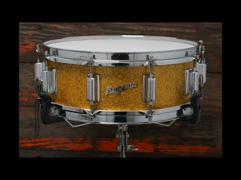 Rogers 5x14" Dynasonic Wood Snare Drum - 1960s Gold Sparkle Pearl image 12