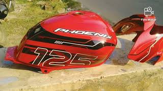 TVS PHOENIX tank denting painting and stickering..