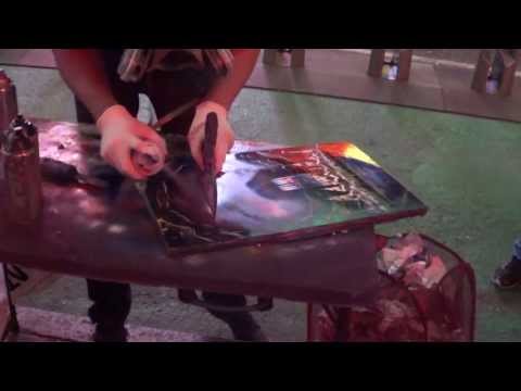 New York Street artist spray paint (Artista de rua, pintura com spray)