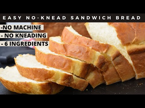 No-Knead Sandwich Bread - Just 6 ingredients in less than 2 hours!