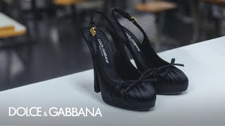 Dolce & Gabbana #DGFattoAMano: Dolce&Gabbana Satin Slingbacks