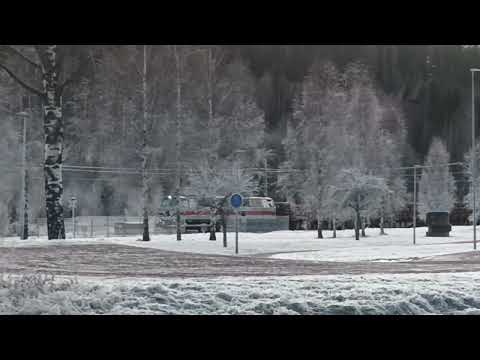 Sweden, Deje, Älvdalsvägen, Tågab freight train passing by Deje 