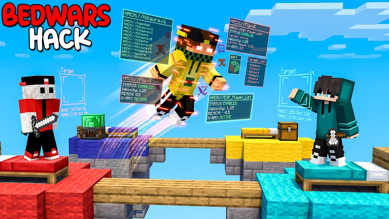 BEDWARS 1vs1vs1 con LE HACK *FINITO MALE*
