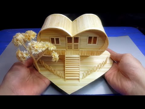 Heart house diy || Bamboo stick craft ideas