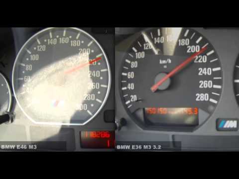 BMW E46 M3 Vs BMW E36 M3 0-Vmax