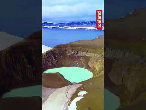 Flying over a volcanic Caldera, Iceland 🇮🇸