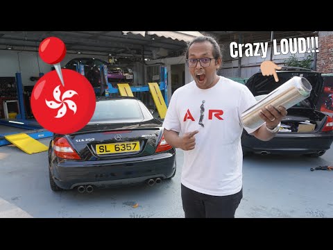 Installing a Insanely LOUD Exhaust in my Cheap SLK 350 | Hong Kong Garage Vlog | Modified SLK Gang