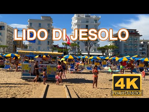 Lido Di Jesolo, Beach Walk Tour, 4K , 2022