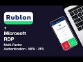 Multi-Factor Authentication for Microsoft RDP using Rublon with Mobile Push