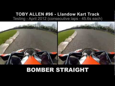 Llandow on board - TOBY ALLEN Junior Rotax lap comparison