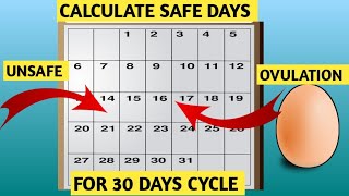 How to Calculate Safe Days, Fertile days,ovulation days a 30 day cycle(safe days to avoid pregnancy)