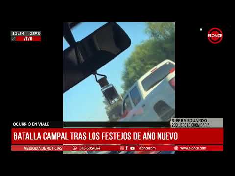 Batalla campal tras los festejos de año nuevo en Viale