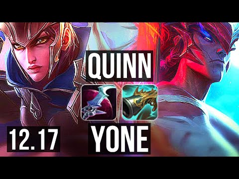 QUINN vs YONE (TOP) | Rank 5 Quinn, 7 solo kills, 9/1/1, 1000+ games | KR Grandmaster | 12.17