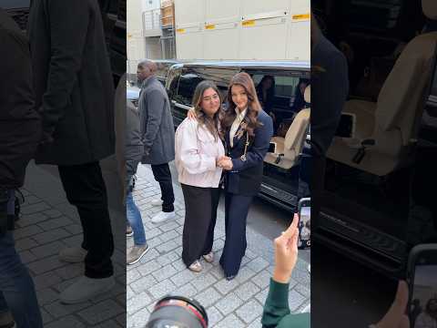 Aishwarya Rai stops to meet her biggest fan in Paris. #parisfashionweek
