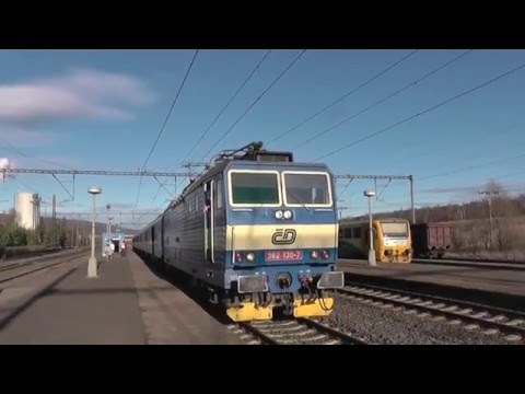 ČD 362.130 - Odjezd vlaku Sp 1694 - Kadaň-Prunéřov, 29.1.2016