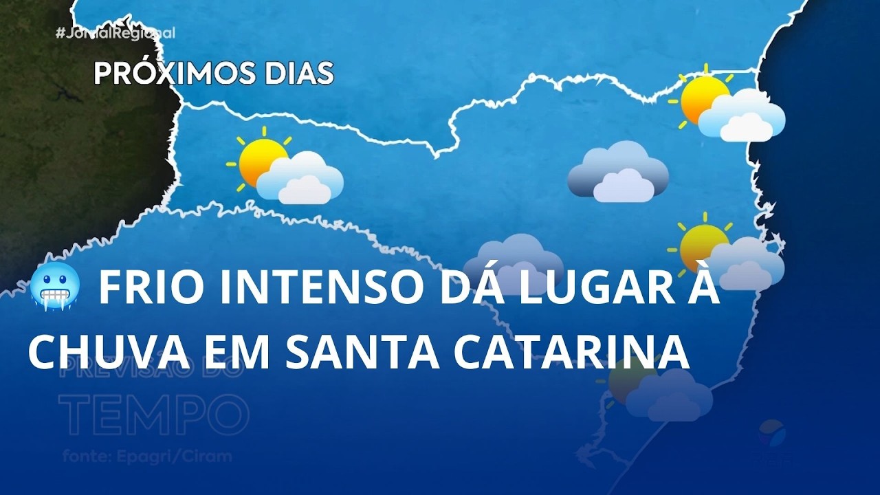 🥶 Frio intenso dá lugar à chuva em Santa Catarina