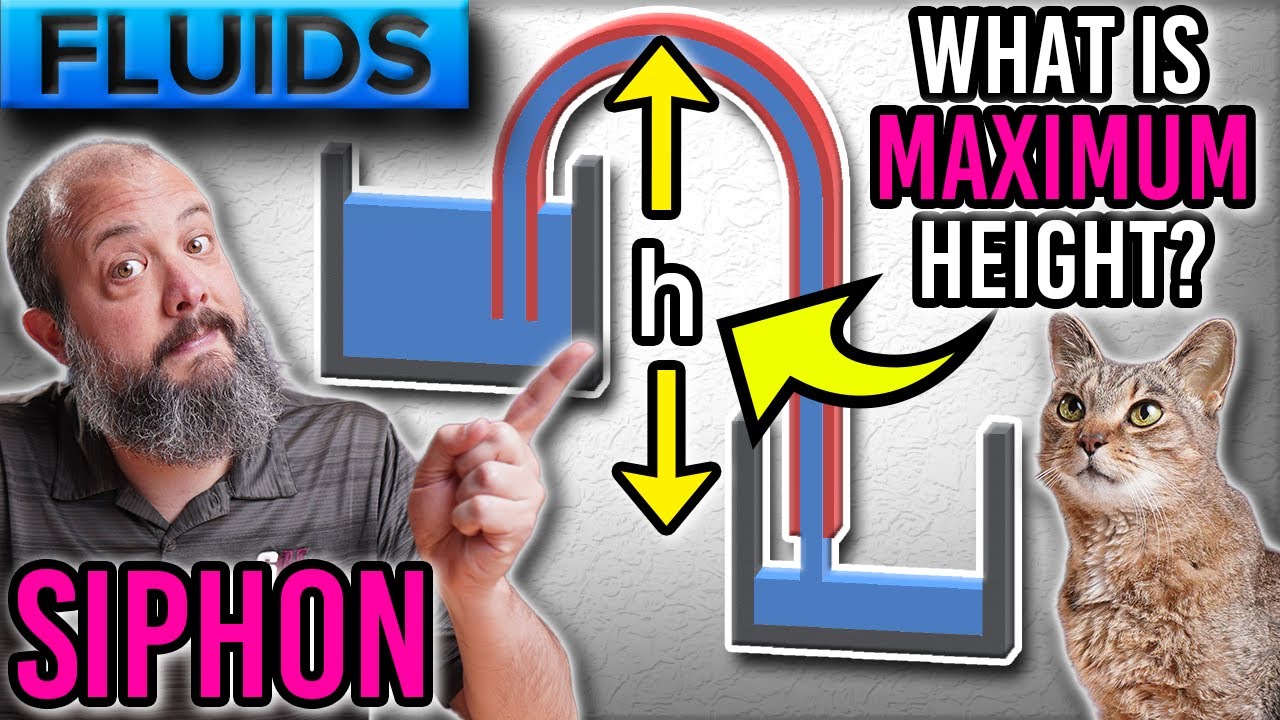Find Max Height for a Siphon – Bernoulli and Continuity Equation Example Problem