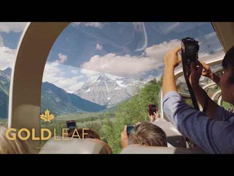 People viewing the Rocky Mountains from the GoldLeaf Service coach