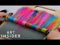 Colorful Fibers Are Blended Together To Create Yarn