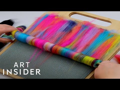 Colorful fibers are blended yarn