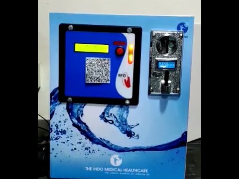 QR scanner with Multi Coin and Smart Card Operated Water ATM Machine