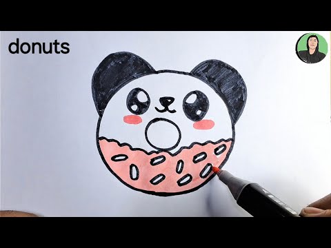 HOW TO DRAW A CUTE PANDA DONUT | DONUT DRAWING EASY