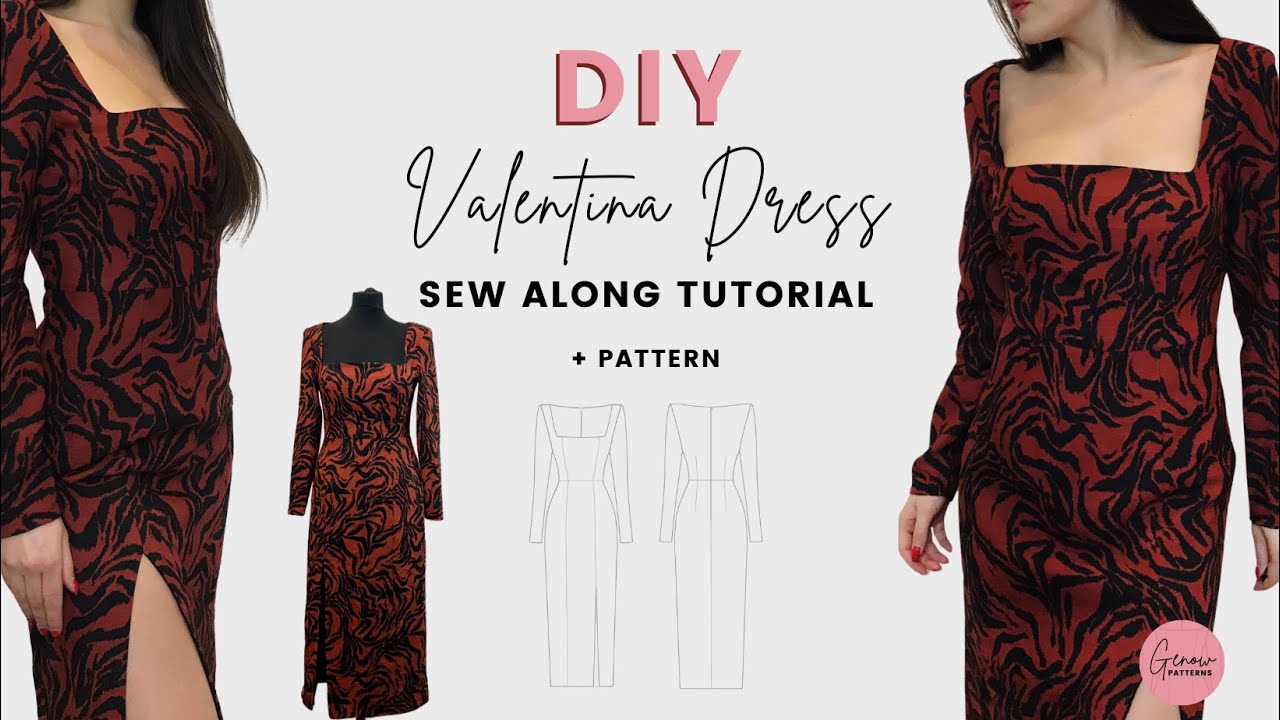 Watch video SQUARE NECK DRESS TUTORIAL + PATTERN | Valentina Dress | DIY Now SQUARE NECK DRESS TUTORIAL + PATTERN | Valentina Dress | DIY