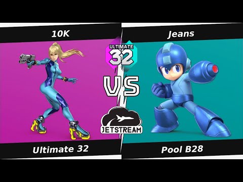 Ultimate 32 Pool B28 - 10K (Zero Suit Samus) Vs. Jeans (MegaMan) Smash Ultimate - SSBU