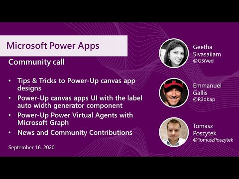 Microsoft Power Apps community call September 2020