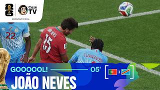 GOOOOL! COM CINCO MINUTOS DE JOGO, JOÃO NEVES ABRE O PLACAR DE CABEÇA PARA PORTUGAL CONTRA O CONGO