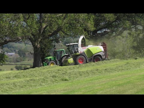 Silage '20 - Lifting with Claas and John Deere.  Some interesting slopes!