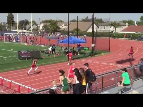 JVB 110m Hurdles vs Marina & Edison 4-2-15 - Los Alamitos Boys