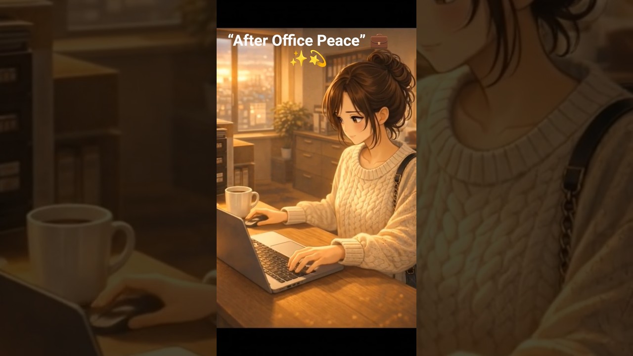 “After Office Peace” 💼✨#piano #ghibli #animestudio #animation#aianimation#viralreels#asmr