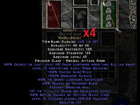 Diablo 2 Rolling 4x Infinity 1x Ca 3x Thresher