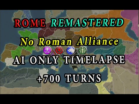 No Roman Alliance - AI Only Timelapse +700 Turns Rome Remastered