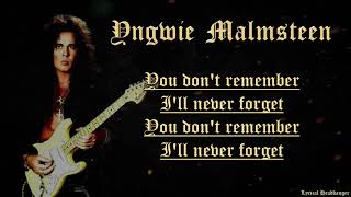 Download lagu Yngwie Malmsteen - You Don't Remember, I'll Never Forget (Lyric Video) #yngwiemalmsteen #lyrics mp3