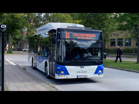 Bus ride linje 61 från Sala Resecentrum till Nya Vattentornet
