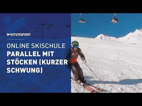 Skifahren lernen: parallel Skifahren mit Stöcken (kurzer Schwung) | INTERSPORT Online Skischule 7/8