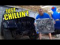 SERIOUSLY COOL Champion 3 Row And Electric Fan Install On My Jeep CJ7
