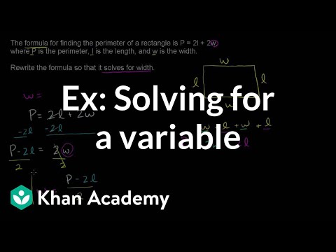 Example of Solving for a Variable