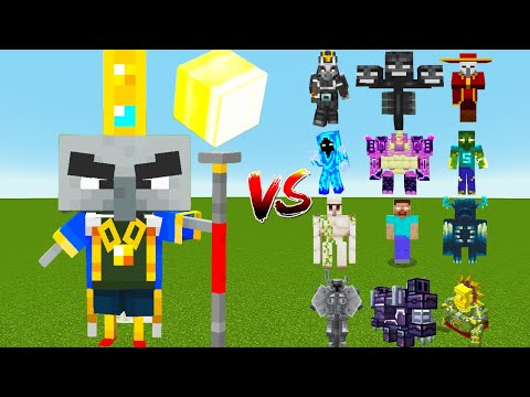 Minecraft : Arch Illager vs Boss Mobs || Arch Illager vs Warden vs Herobrine vs Ferrous vs Ignis